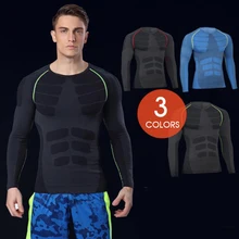 Быстросохнущая плотно облегающие баскетбольная майка Джерси Фитнес, тренажерный зал Спорт Бег Бодибилдинг футболка с длинным рукавом для мужчин