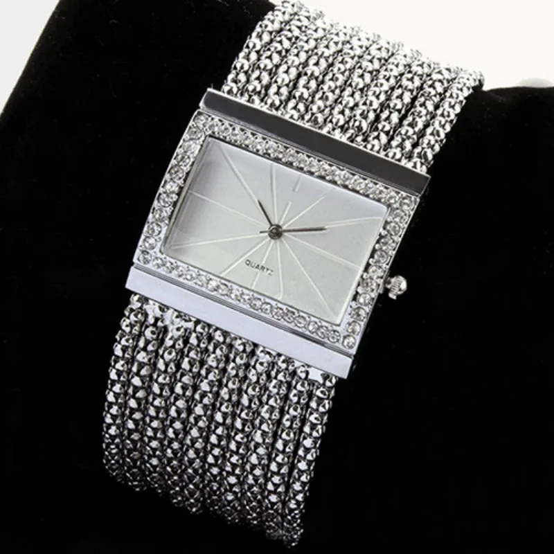 

2015 Latest New Fashion Quartz Women's Silver Tone Band Rhinestone Bangle Bracelet Watch 6T4T smt 89