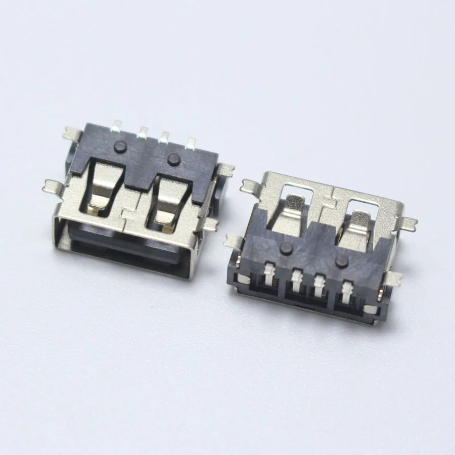 4 шт. SMD usb type A гнездовой разъем 4PIN AF 10,0 PCB монтажный Разъем черный плоский край DIY ремонт телефона игрушки запчасти