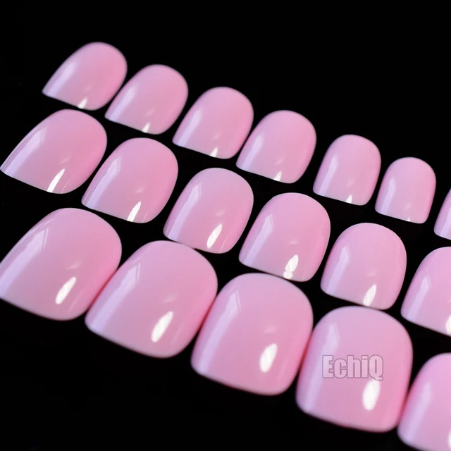 Kids Artificial Fake Nail Tips Candy Pink Short Full Wrap Press On Kids Artificial Fake Nail Tips Candy Pink Short Full Wrap Press On Nails For Children Daily