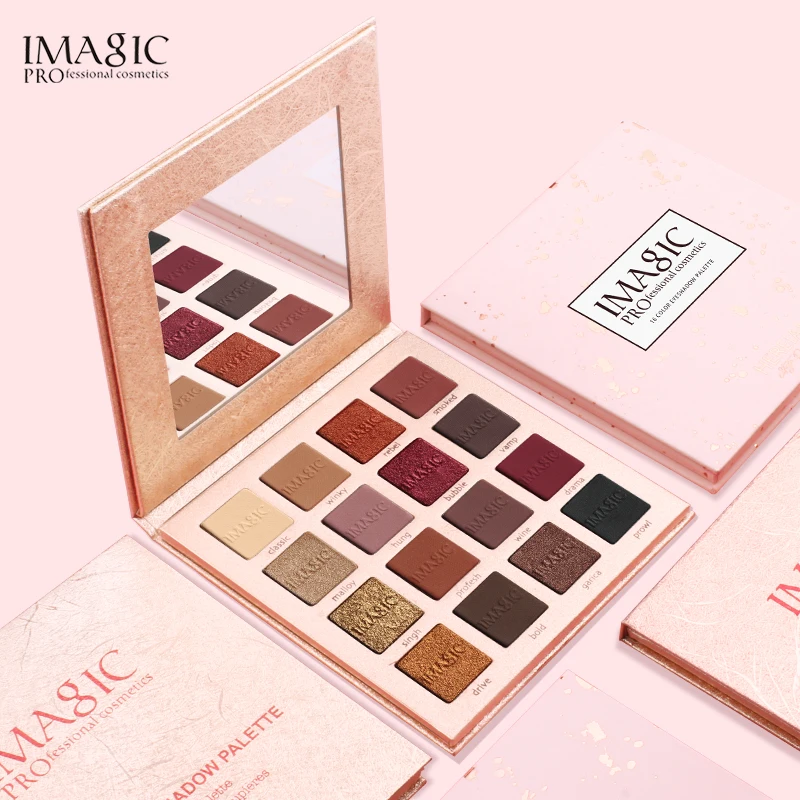 

IMAGIC 16 Color Charming Eyeshadow Palette Highly Pigmented Glitter Eye Shadow with Matte Colors Easy to Wear Make up Palette