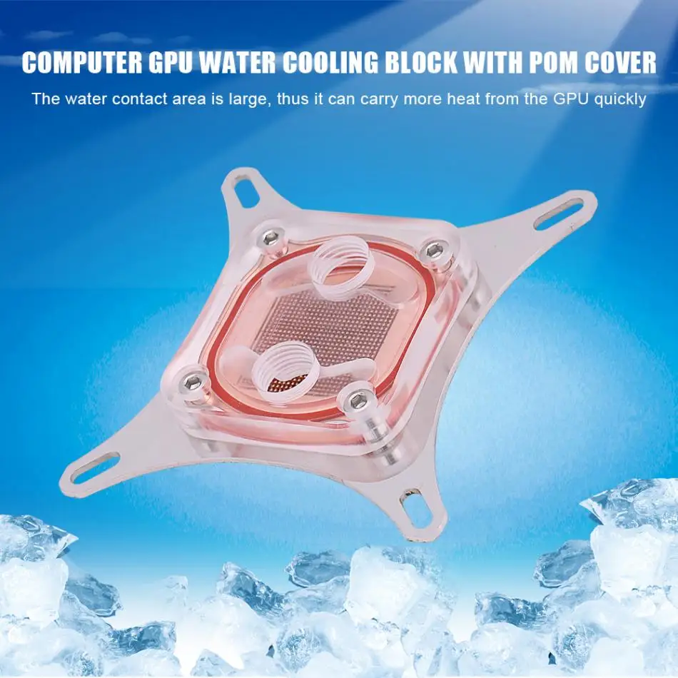 

Computer CPU Water Cooler Block Cooling Block Copper Base POM Cover