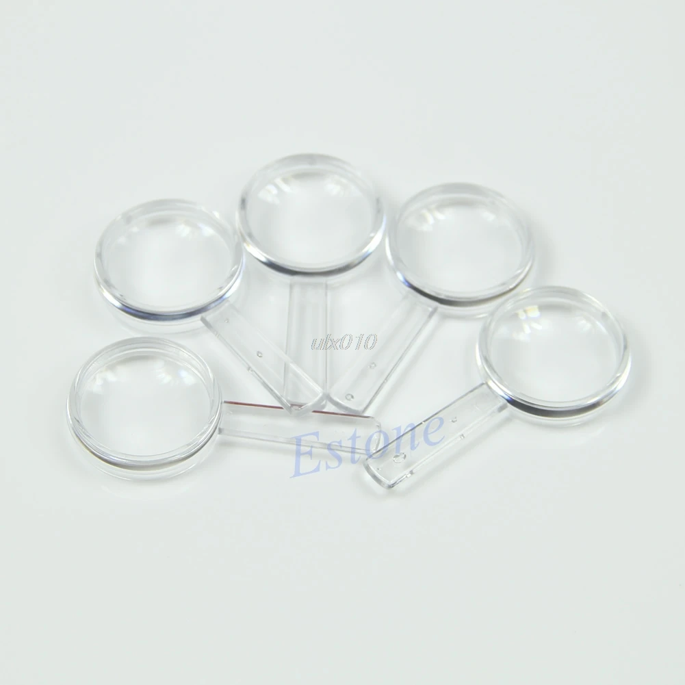 

5Pcs Plastic Magnifying Reading Aid Kids Handheld Mini Magnifier Toy 5X Lens S08 Wholesale&DropShip