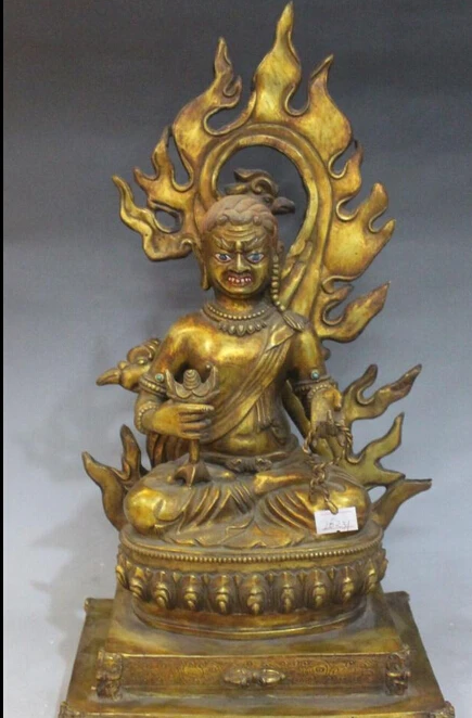 

16" Tibet Buddhism Temple 100% Bronze 24K Gold Painting Acalanatha Buddha Statue R0711 (B0328)