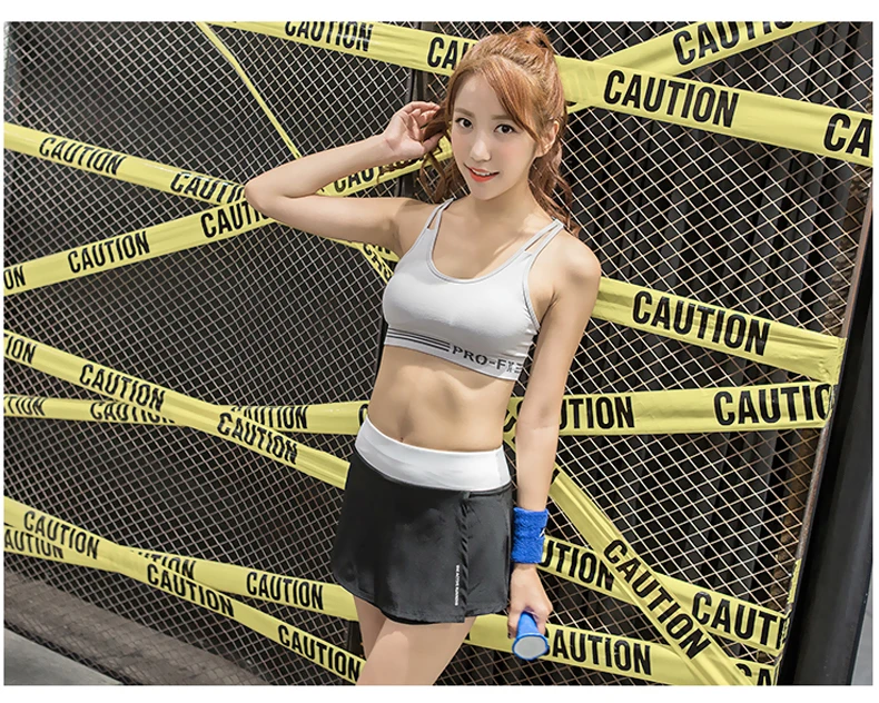 1 (8)Layer Womens Running Sports 2 In 1 Shorts Loose Cotton Side Split Elastic Waist Women Shorts Double Deck Running Tights Short