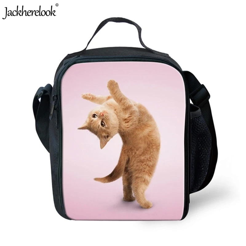 

Jackherelook Yoga Cats Dogs Pattern Lunch Bags Large Travel Insulated Children Food Storage Outdoor Sports Hiking Picnic Bags