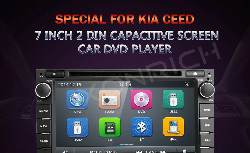 Top 2 din Car Radio Car DVD Player For Kia Ceed 2010 2011 2012 Venga Multimedia GPS Glonass Car Navigation Audio Stereo Head unit 0