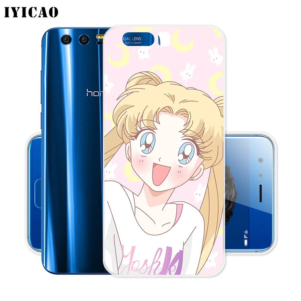 Мягкий силиконовый чехол IYICAO Sailor Moon для Huawei Y9 Y7 Y6 Prime 2018 Honor 8C 8X8 9 10 Lite 7X 7C 6A 7A
