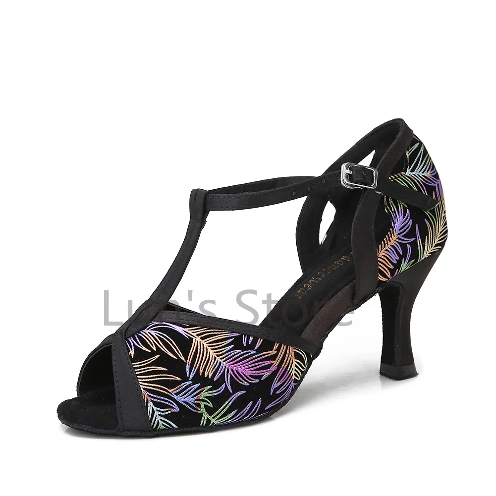 New Ladies Girls Flower Satin Salsa Ballroom Dance Shoes New Ladies Girls Flower Satin Salsa Ballroom Dance Shoes