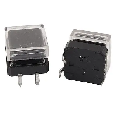 

5 Pcs Black Square Cap Momentary Push Button Tactile Tact Switch 12 x 12mm 4 Pin