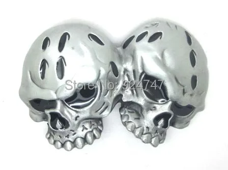 

Double Skull Metal Belt Buckle