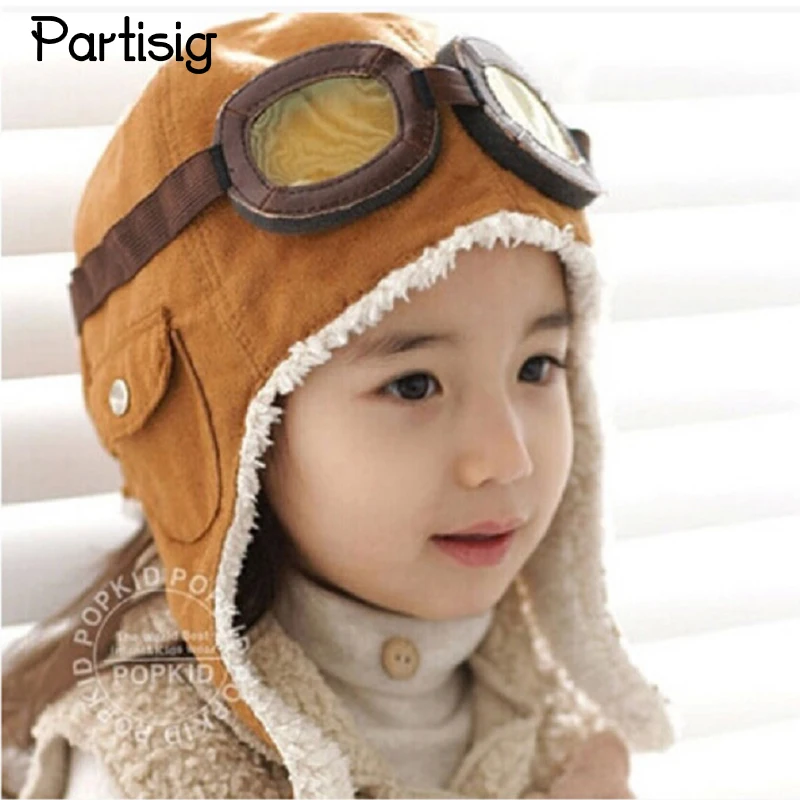 Children’s Pilot Hat Baby Boys Winter Aviator Hats Caps Boys Fashion