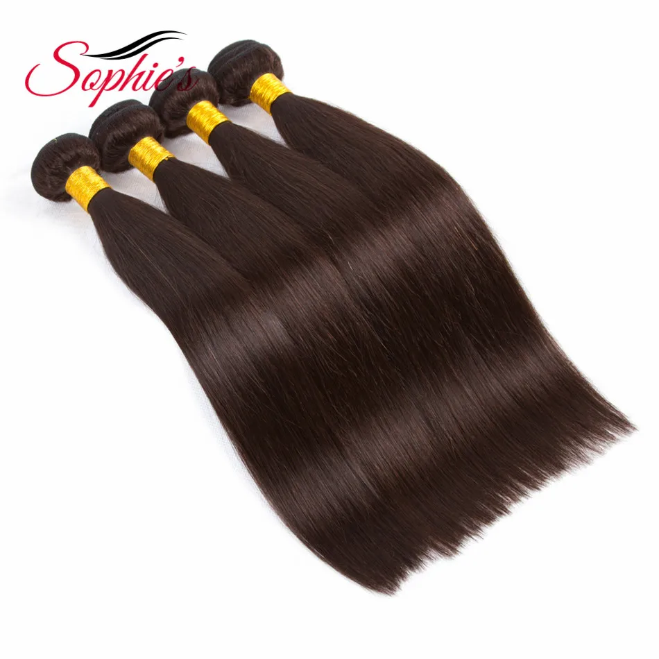 Sophie's Pre-colored Ombre Hair Brazilian Human Straight Hair Weaves 4 Bundles #2 Color Non-Remy Hair Extensions Sophie's Pre-colored Ombre Hair Brazilian Human Straight Hair Weaves 4 Bundles #2 Color Non-Remy Hair Extensions