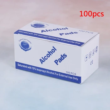 

50/100pcs/lot Portable Alcohol Swabs Pads Wipes Antiseptic Cleanser Cleaning Sterilization First Aid Home makeup new