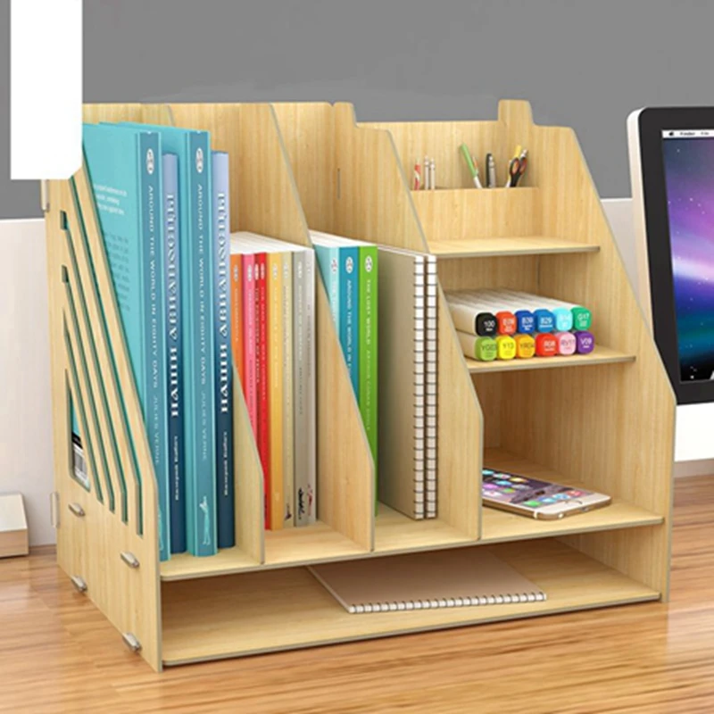 Home Deco Storage Book Shelf Wooden Child Book Rack Household