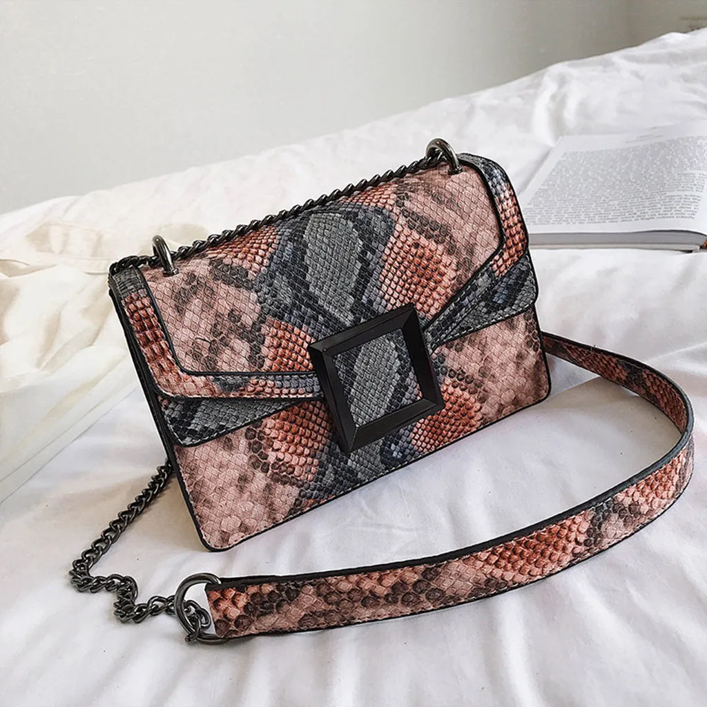 OCARDIAN, новинка, элегантная дизайнерская женская сумка со змеиным принтом, сумка-мессенджер с застежкой, винтажная женская сумка через плечо, женская сумка на плечо для отдыха, Jul13