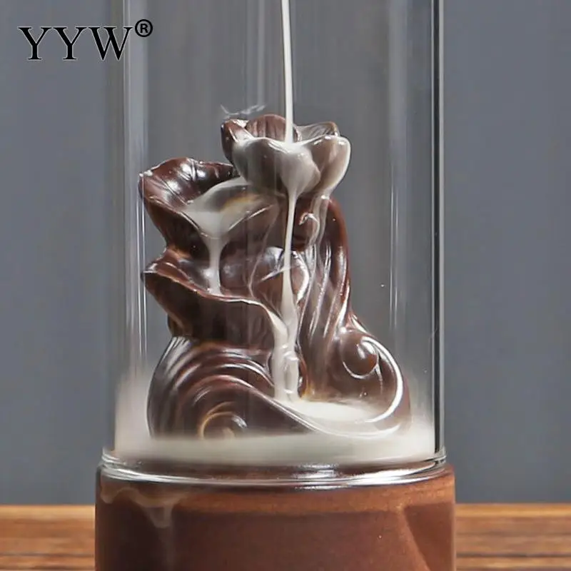 Columnar Backflow Incense Burner Waterfall Censer Oud Incense Cone Holder Incenso Ceramic Incense Aroma Burner Holder Home Decor