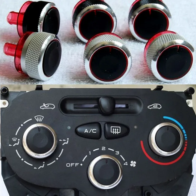 

3PC/LOT FIT FOR PEUGEOT 206 207 CITROEN C2 SWITCH KNOBS HEATER CLIMATE CONTROL BUTTONS DIALS HEAT FRAME RING A/C AIR CON COVER