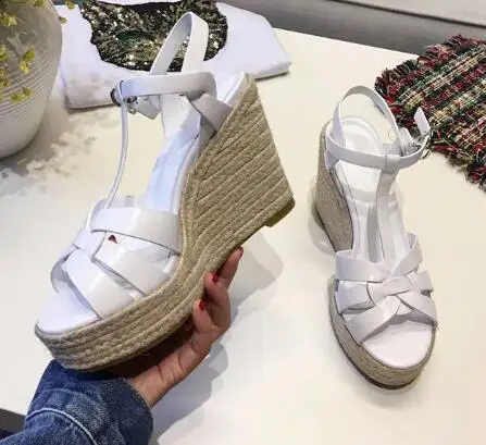 Newest-Style-Women-Brown-White-T-strap-Peep-Toe-Wedge-Sandals-Summer-Hollow-Out-Ankle-Buckle (1)