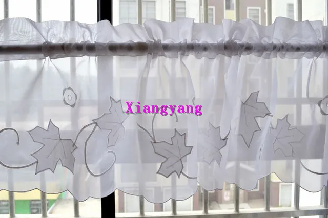 white leaf embroidery finished kitchen curtain swag set short kitchen curtain cortinas cocina moderna cortinas - Cortinas Cocina Moderna white leaf embroidery finished kitchen curtain swag set short kitchen curtain cortinas cocina moderna cortinas - Cortinas Cocina Moderna