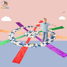 Children Games Colorful Big Wheel Educational Outdoor Sports Toys Fun Cloth Umbrella Parachute Ballute Kindergarten Kids 7m 8m 9m 10m diameter outdoor rainbow umbrella parachute toy jump sack ballute play for kids
