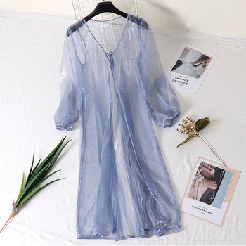 

Shimmer Sun Protection Thin Ladies Jacket Long Spring Women's Coat Summer Long Sleeve Female Jacket Oversize Outerwear Women