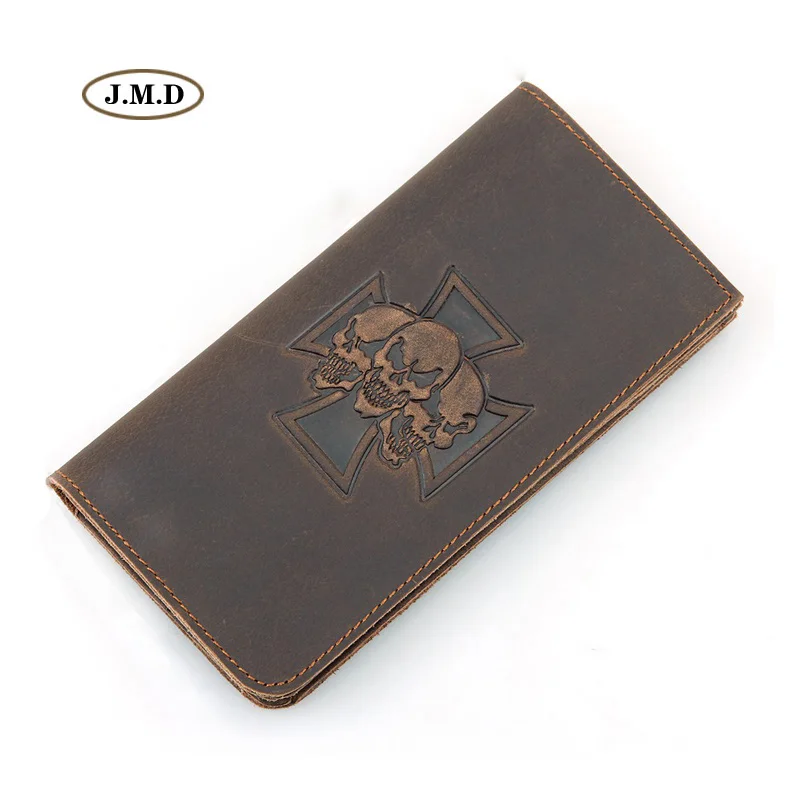 

J.M.D New Arrivals Genuine Leather Unique Design Brown Color Men's Popular Style Purse Long Style Wallet Card Hoder 8115R