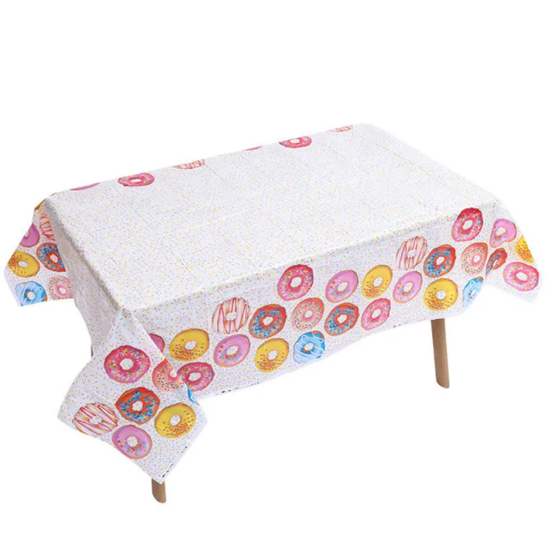 

Donut Candy Party Disposable Tablecloth Sweet 1st Birthday Party Decorations Baby Shower Dessert Table Cloth Party Supplies