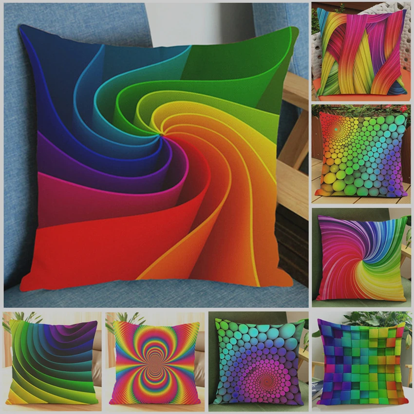 Us 3 69 26 Off Cushion Cover Colourful Abstract Rainbow Geometric Sofa Seat Luxury Home Decorative 45x45cm Square Throw Pillows Case Almofada In Us 3 69 26 Off Cushion Cover Colourful Abstract Rainbow Geometric Sofa Seat Luxury Home Decorative 45x45cm Square Throw Pillows Case Almofada In