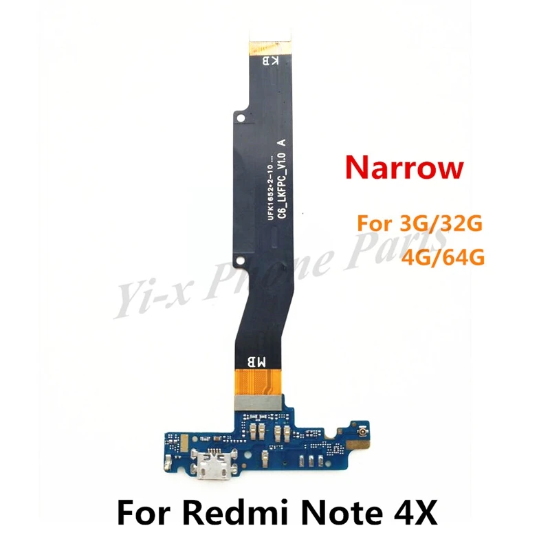 Для Xiaomi Redmi Note 4X (узкая модель 3G 4G) USB зарядная плата зарядного устройства гибкий
