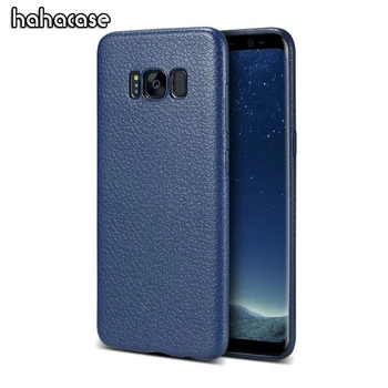

1000pcs Ultra Thin Retro Litchi Pattern Case For Samsung Galaxy S9 8 Plus Note 9 8 Case PU Leather Lines Skin Soft Silicon Cover