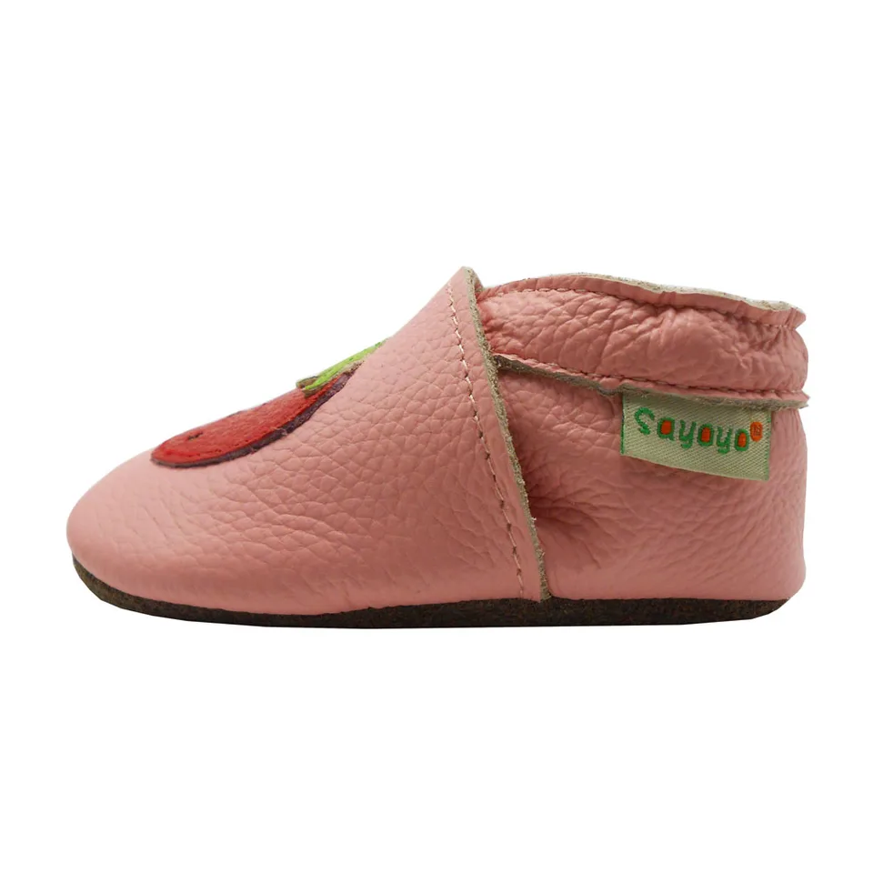 SAYOYO Baby Cute Strawberry Soft Soled Leather Baby Shoes Baby Moccasins