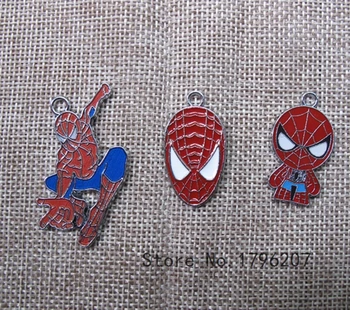 

50 Pcs Superheros Spdierman Charm Necklace/Bracelet/Earrings Pendants DIY Jewelry Making Accessories T-301