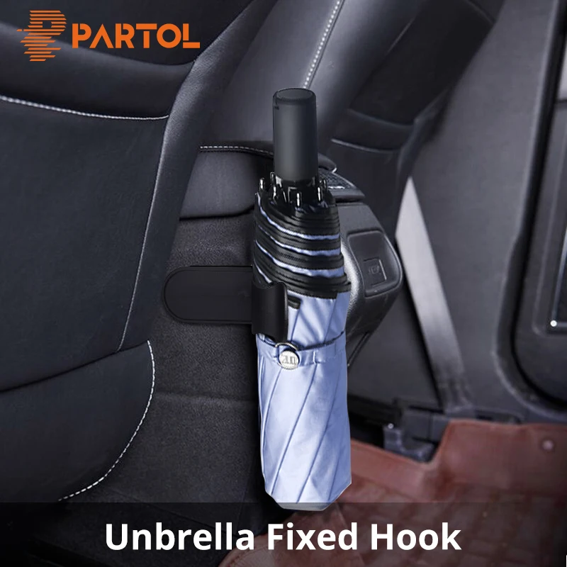 

Partol 1pc Car Styling Organize Bracket Umbrella Holder Auto Use/Home Use Adhesive Paste Fastener & Clips Umbrella Storage Black