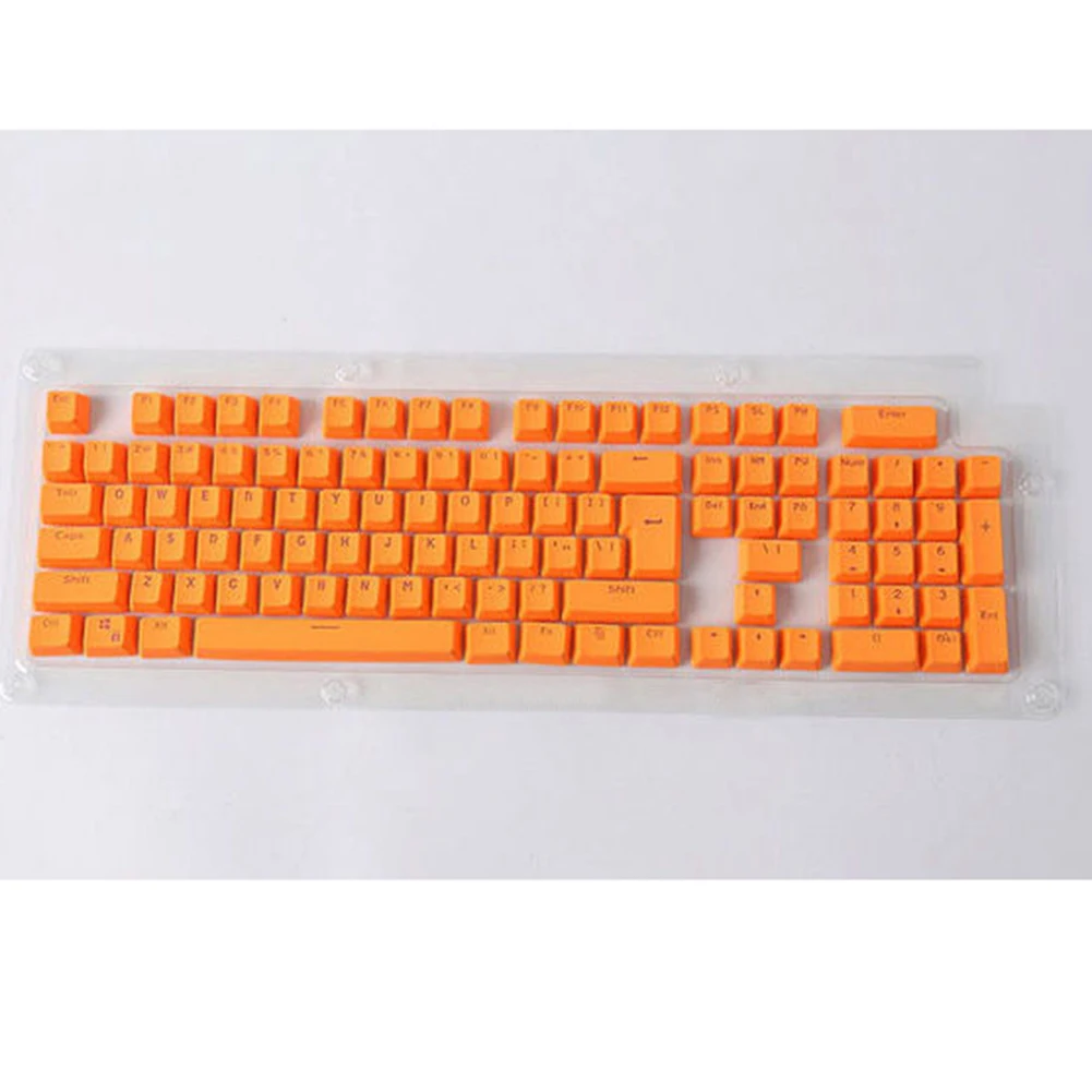 104 клавишные колпачки для ключей двойные PBT с Подсветкой клавишные колпачки для Cherry MX/Kailh/Gateron/Outemu клавишные колпачки для ключей sp캡 - Цвет: Оранжевый