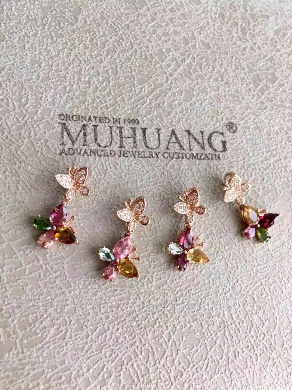 

natural multicolor tourmaline pendant S925 silver Natural gemstone Pendant Necklace trendy butterfly women wedding jewelry