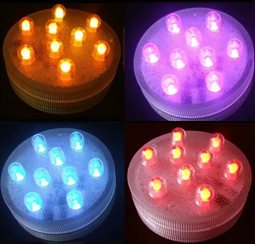 

Multicolor 9leds light Remote controlled submersible light base w/controller waterproof Wedding xmas Party Floralytes vase decor