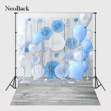 Neoback виниловая ткань новорожденного Фон фотографии синий шар Свадьба День рождения studio Фото фоны P1604