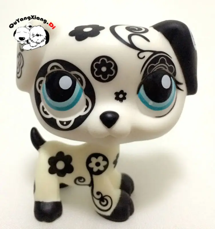 Экшн-фигурка собаки CWG38 Pet Shop милая собака с черными цветами и голубыми глазами |