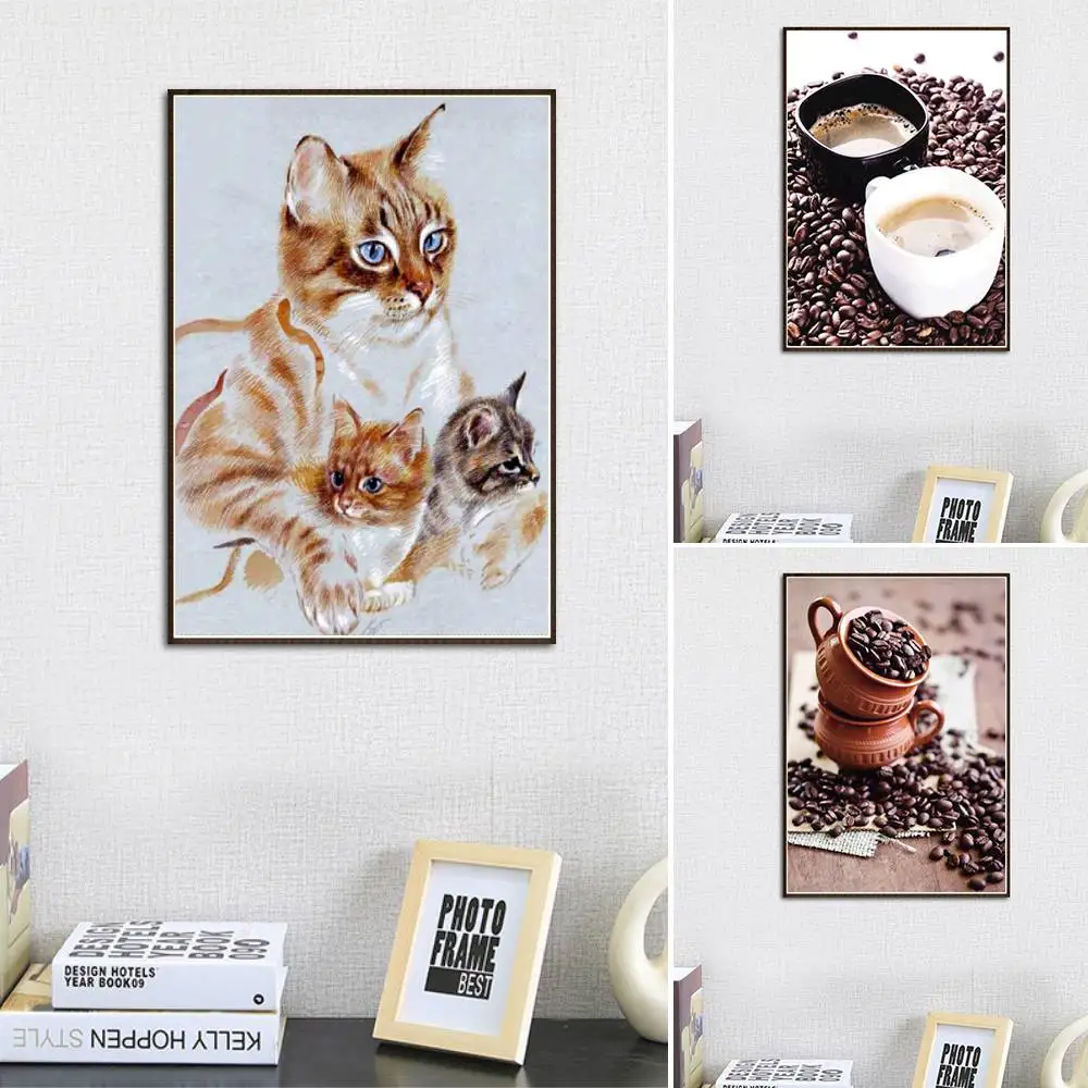 DIY Full Drill Diamond Painting Cat Embroidery Cross Crafts Stitch Kit Home Decor