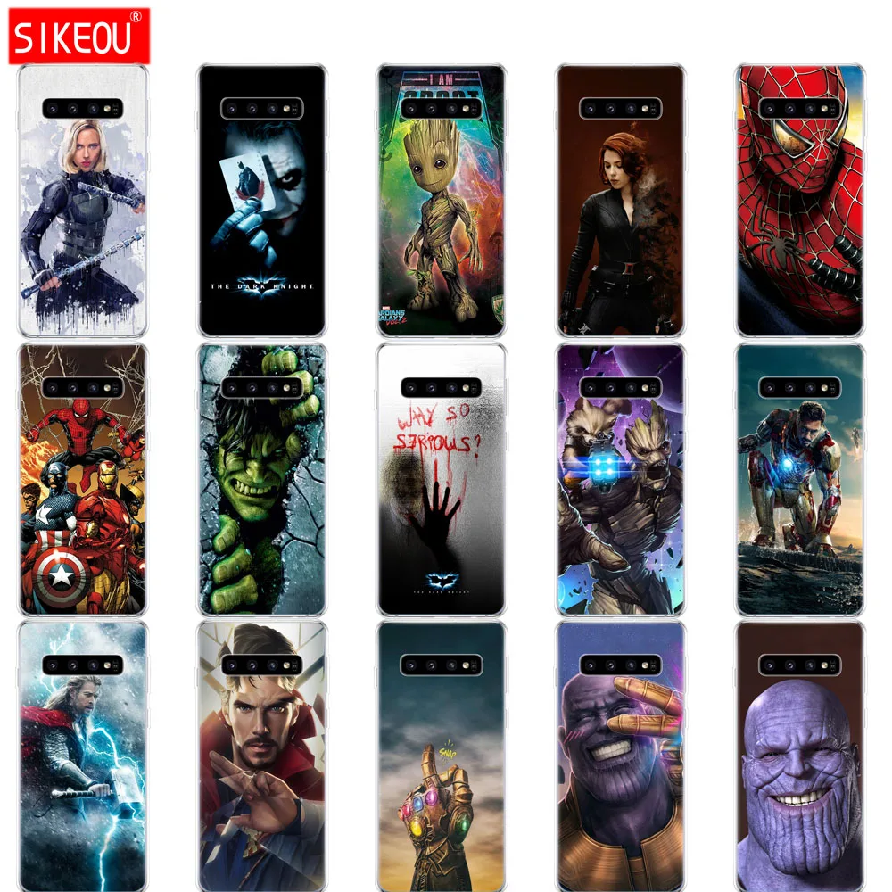 Чехол для samsung Galaxy S10 S9 S8 PLUS S7 S6 egde чехол Fundas coque бампер etui Marvel мстители супергерой Капитан Железный человек танос