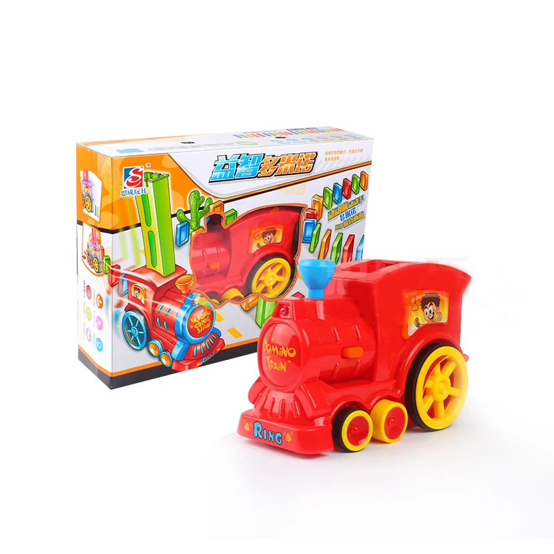 Новое поступление домино автоматическое размещение игрушка набор Электрический поезд детская головоломка творческая игрушка домино автомобиль для детей подарки на день рождения