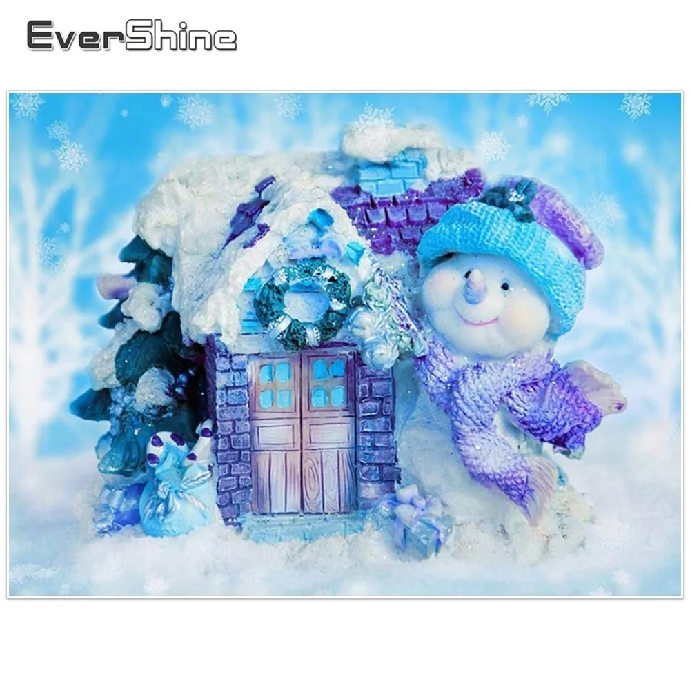 

EverShine 5D DIY Diamond Painting Snowman Full Round Diamond Embroidery Cross Stitch Snowman Pictures Of Rhinestones Home Decor
