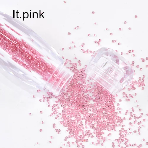 1 бутылка микро алмазных бусин микро циркониевые ногти многоцветные Кристальные бусины для дизайна ногтей 3D украшение H0979 - Цвет: it.pink