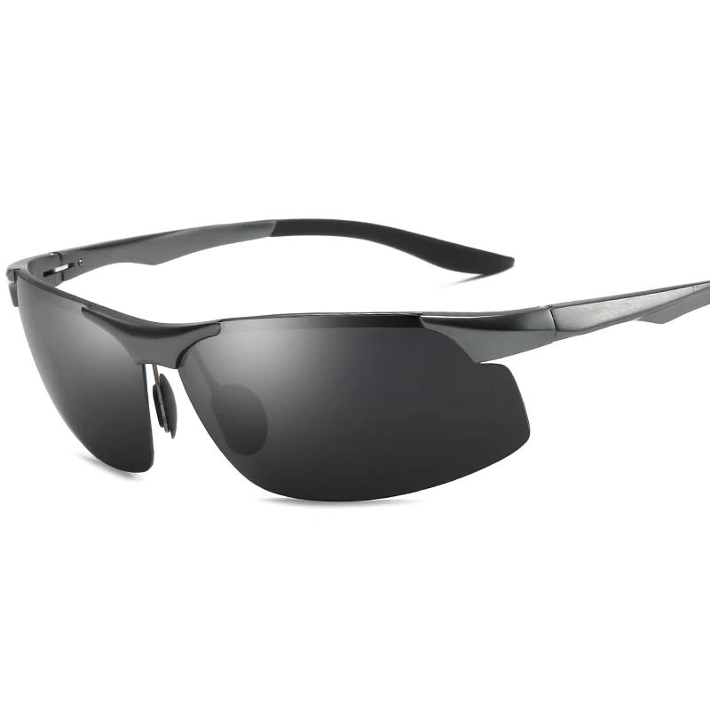 YSO солнцезащитные очки Для мужчин поляризационные UV400 алюминия и магния рамка солнцезащитные очки вождения очки полу без оправы аксессуары для Для мужчин 8003 - Цвет линз: Dark Gray-Black