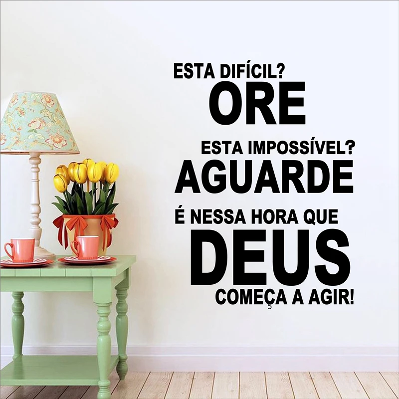 

The Portuguese Version Of God Vinyl Quote Wall Stickers Religious Phrases God Belief Portugal Living Room Art Home Decor Mural