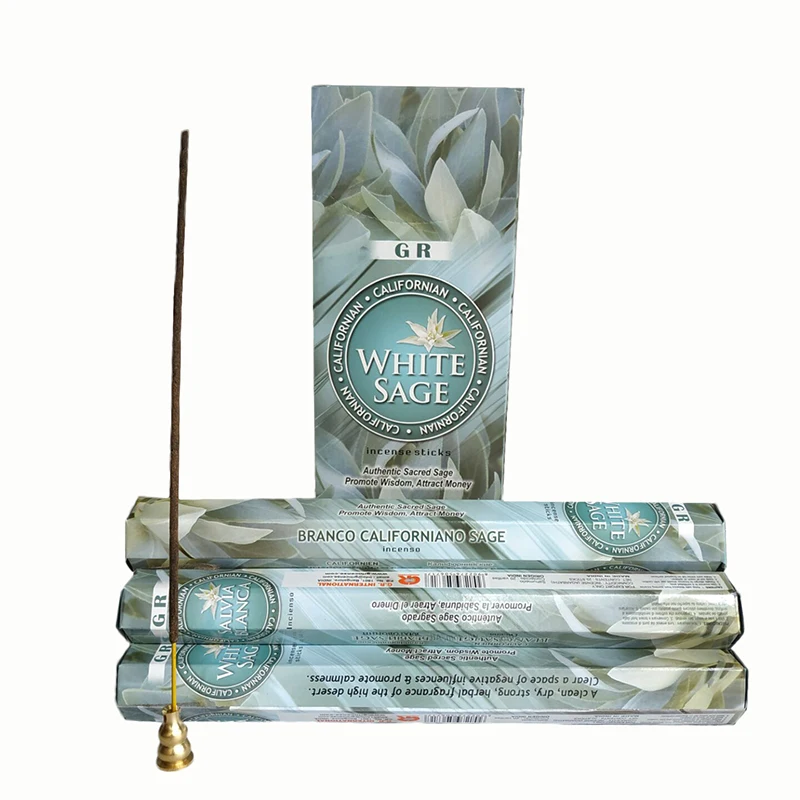 

White Sage Incense Sticks for Incense Burner Meditation Indian Incense 120 Sticks In One Box Scents for Home Sropshipping