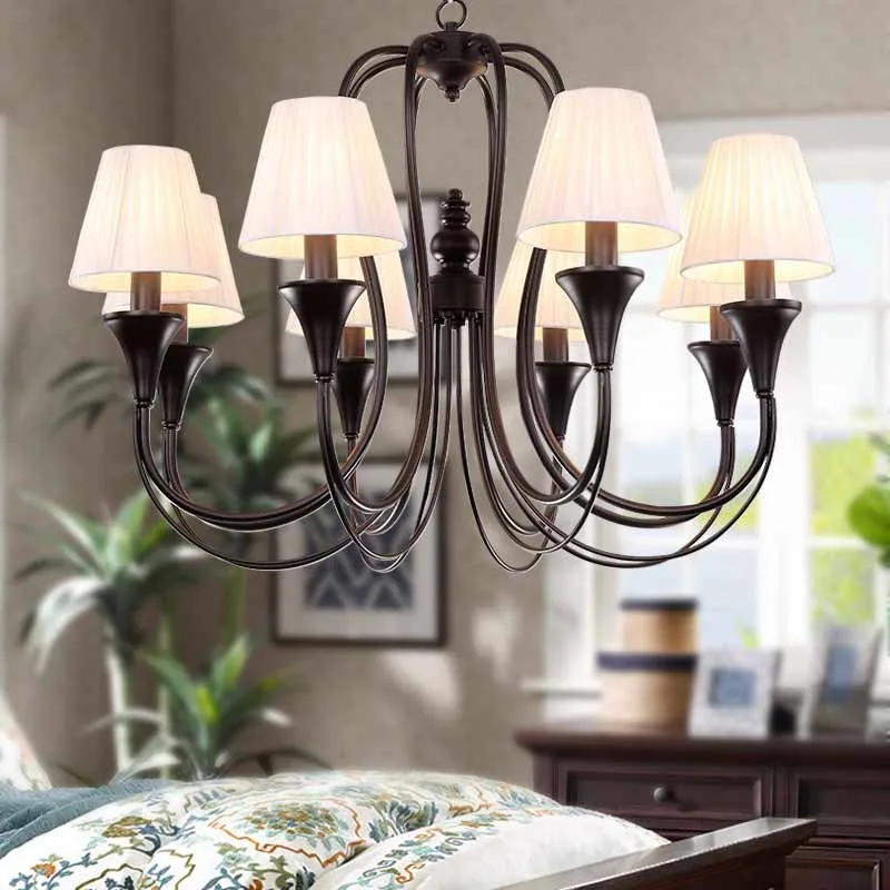 

Free shipping Modern Retro Chandelier for Kitchen Bedroom Hanging Antique Iron Chandelier American Style