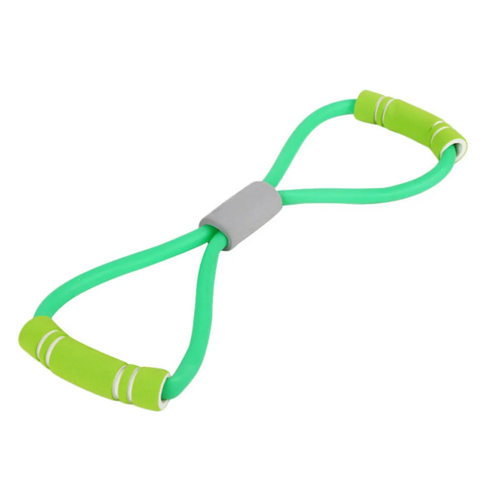8 Форма Резиновая лента для растяжки резинка с поролоновыми ручками стрейч эластичный 8 слово грудь канат-эспандер Йога упражнения фитнес - Цвет: Зеленый