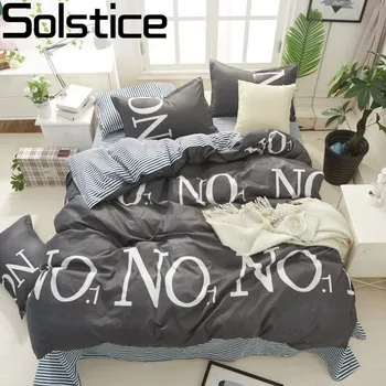 

Solstice Home Textile King Single Bedding Set Boy Girl Child Teen Linens No.1 Duvet Cover Pillowcase Stripe Bed Sheet Bedclothes
